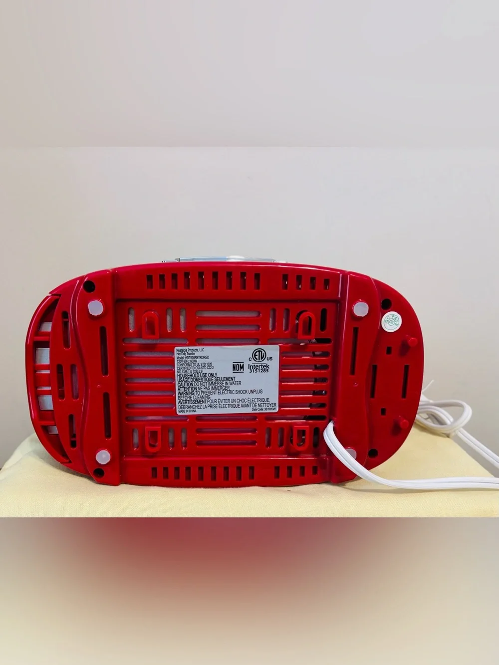 Retro Series Toaster / Hot Dog cooker / Bun Toaster RED